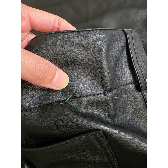 Anthropologie Maeve The Colette Cropped Wide-Leg Pants Faux-Leather Edition 31 N - Picture 12 of 12